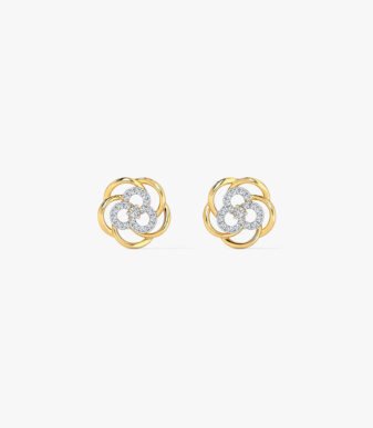 Floweret Cluster Diamond Stud Earrings