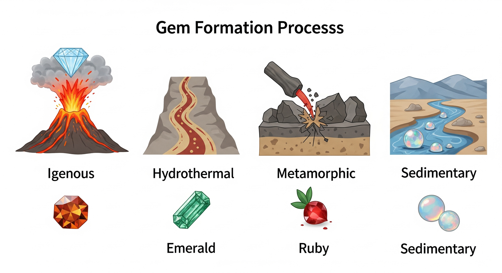 procesos de formación de gemas